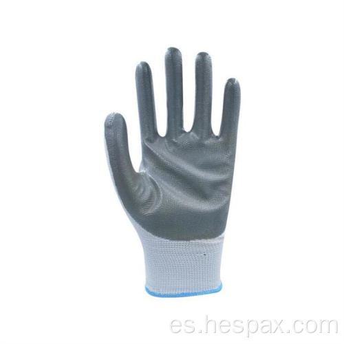 Guantes de seguridad de nitrilo liso anti-aceite de servicio pesado de Hespax